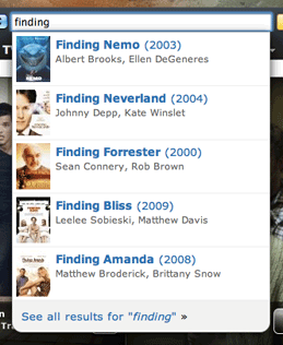 IMDB.com autosuggest screenshot
